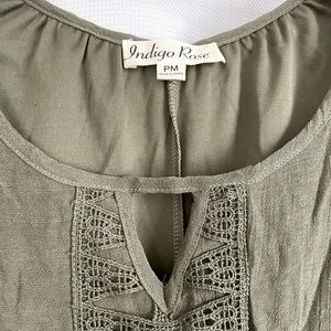 Indigo Rose Green Tunic Dress with Lace Details